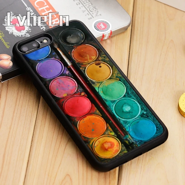Палетка LvheCn цветной чехол для телефона с карандашом iPhone 5 6s 7 8 plus 11 12 Pro X XR XS max Samsung S7