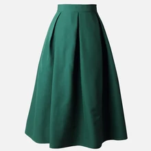 Высокая талия Твердые женские длинные плиссированные юбки винтажные Черные А-силуэта уличная Женская юбка Осенняя женская одежда плюс размер