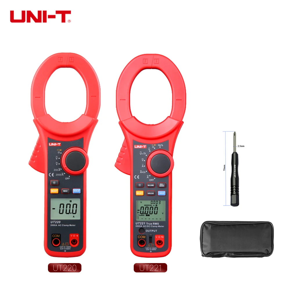 UNIT UT221 TRMS 2000A Digital Clamp Meter AC DC current voltage