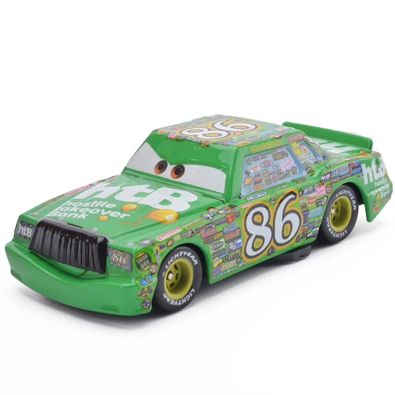 Disney Pixar Cars 2 Lightning McQueen The King Chick Hicks 1:55 Литые металлические игрушечные машинки из