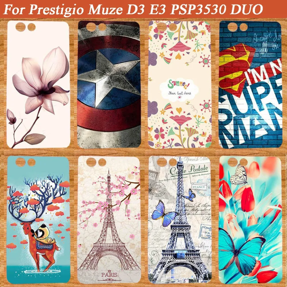 Чехол с милым рисунком для Prestigio Muze D3 PSP3530 DUO чехол красивой башней MUZE 3530 цветами |
