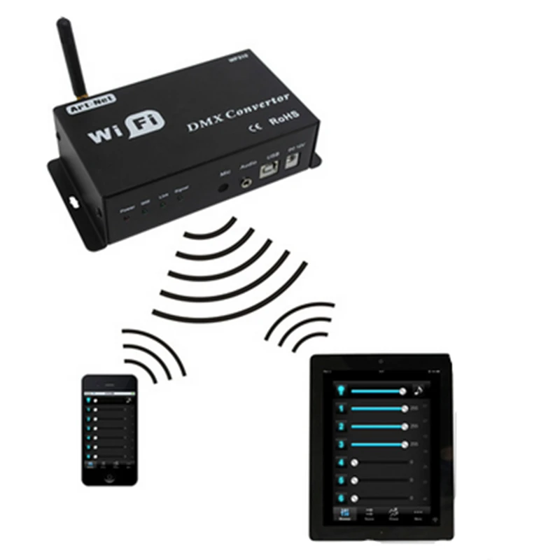 Новый контроллер DMX WiFi управляемый системой Android или IOS точки Wifi WF310 бесплатная