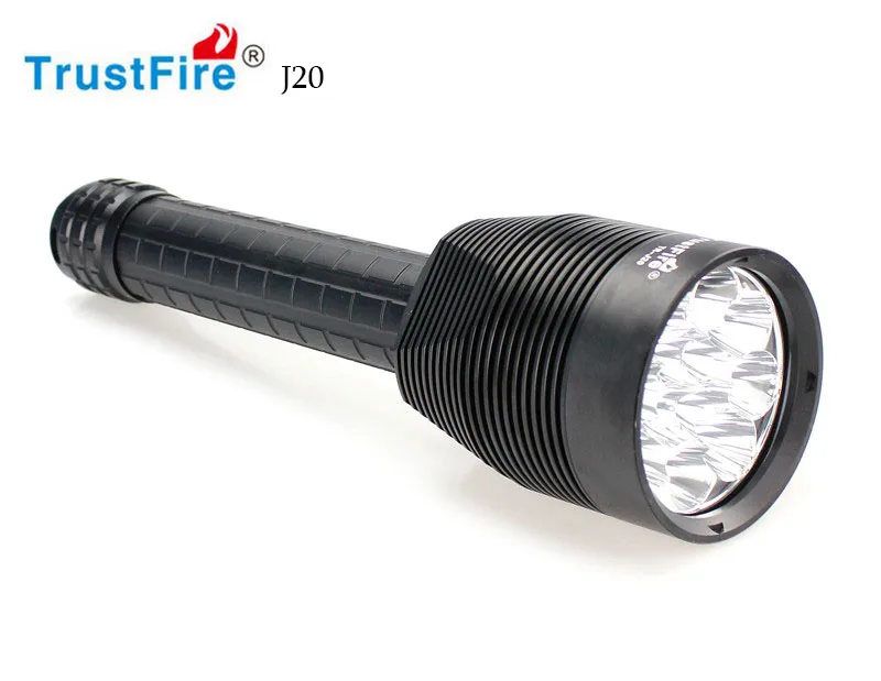 

Free shipping TrustFire TR-J20 12 X Cree XM-L T6 13000 Lumen5-Mode Memory LED Flashlight Black Aluminum Alloy Power by 3*26650