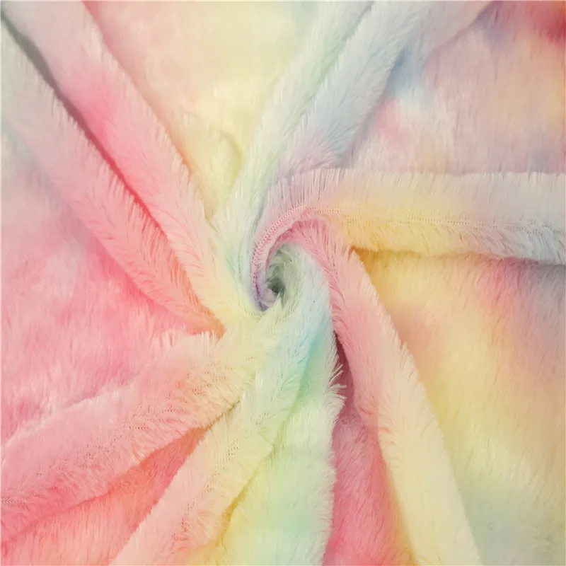

1yard Winter Plush Fabric Rainbow Color Warm Fabric DIY Home Textile Clothes Toy Crafts Sewing Artificial Fur Fabric GPD8827