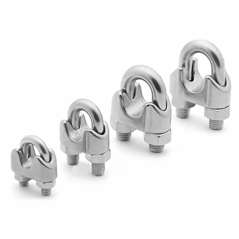 3.4x2.5cm, 12pcs VILLCASE Wire Rope Clamps Stainless Steel Wire Cable Clamps U Type Wire Rope Clamp