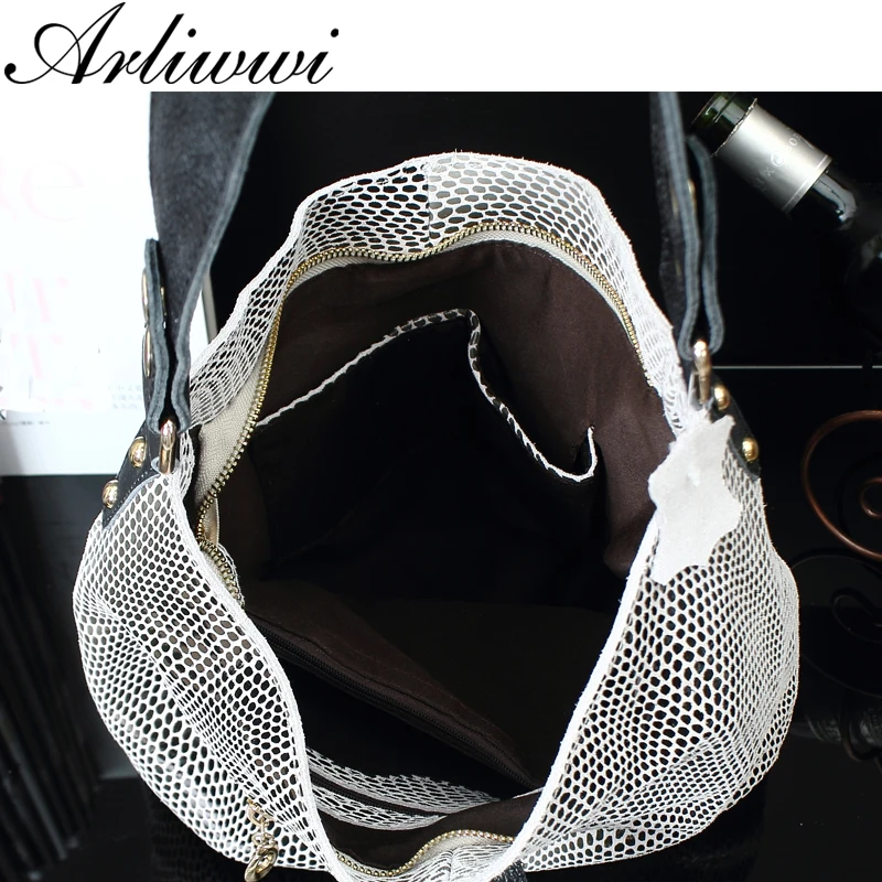 Arliwwi бренд OL Стиль Женские сумки из натуральной кожи дизайнерские сумки высокого качества змеиная кожа многофункциональные сумки на плечо SN1335