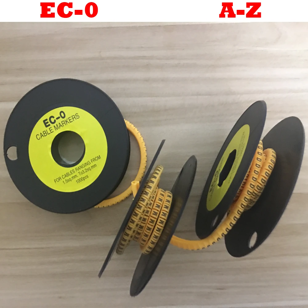 1300 шт./лот EC 0 1 5 кв. Мм A Z английская буква ПВХ гибкая печатная трубка маркер для