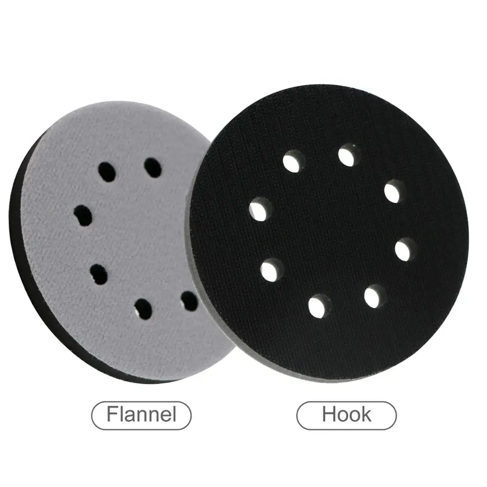 

2Pcs 5 Inch 8 Holes 125mm Soft Interface Pad Hook and Loop for Sanding Pad