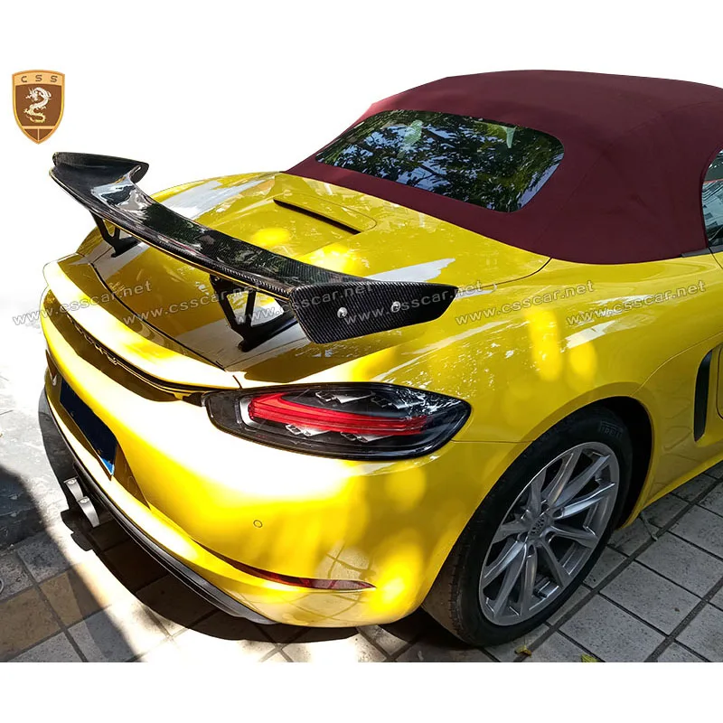 Новая в течение 16-18 Porsche Boxster& Cayman GT Стиль углеродного волокна автомобильные гонки по Задняя Крышка багажника крыло спойлер для 718 987 997 998 981