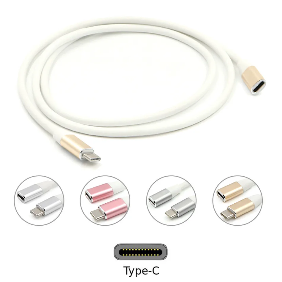 USB C к USB C кабель-удлинитель Тип C адаптер «Папа-мама» для Macbook 1 м USB 3,1 зарядный кабель для телефона Lightning