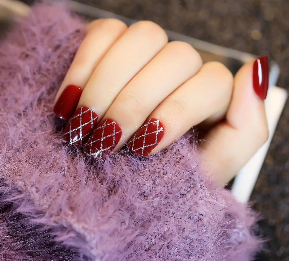 Hot 24 Teile Satz Rotwein Farbe Falsche Nagel Kurz Franzosisch Faxu Ongles Peeling Fingernagel Peeling Gefalschte Nails Kleber Nails Short Fake Nailsfalse Nails Aliexpress