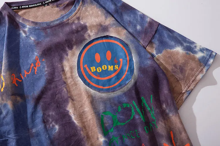 Graffiti Smile Print Tie Dye Tshirts 3