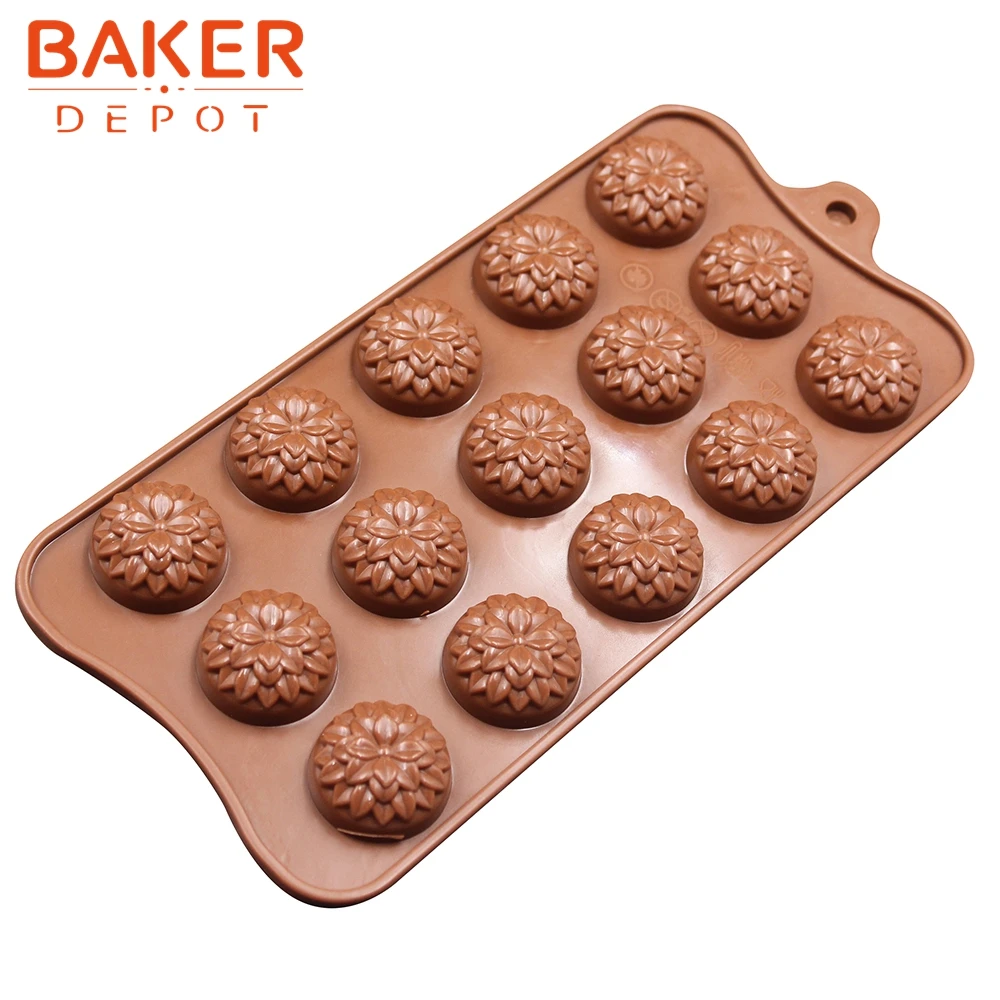 BAKER DEPOT, силиконовая форма для шоколада, Подсолнух, силиконовая форма для выпечки, формочка, кубик льда, конфеты, жевательные формы, фанданты, diy, Рождество