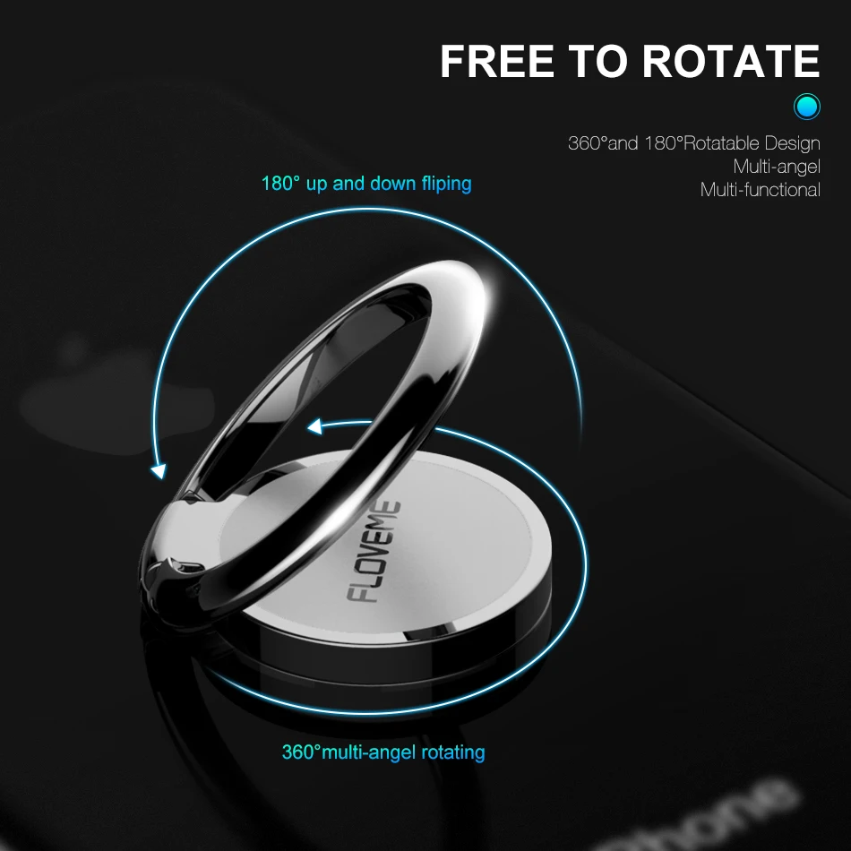 FLOVEME Universal Metal Finger Ring Phone Holder For iPhone X 8 Magnetic Strong Adsorption 360 Mobile Stand For Samsung Xiaomi FLOVEME Universal Metal Finger Ring Phone Holder For iPhone X 8 Magnetic Strong Adsorption 360 Mobile Stand For Samsung Xiaomi