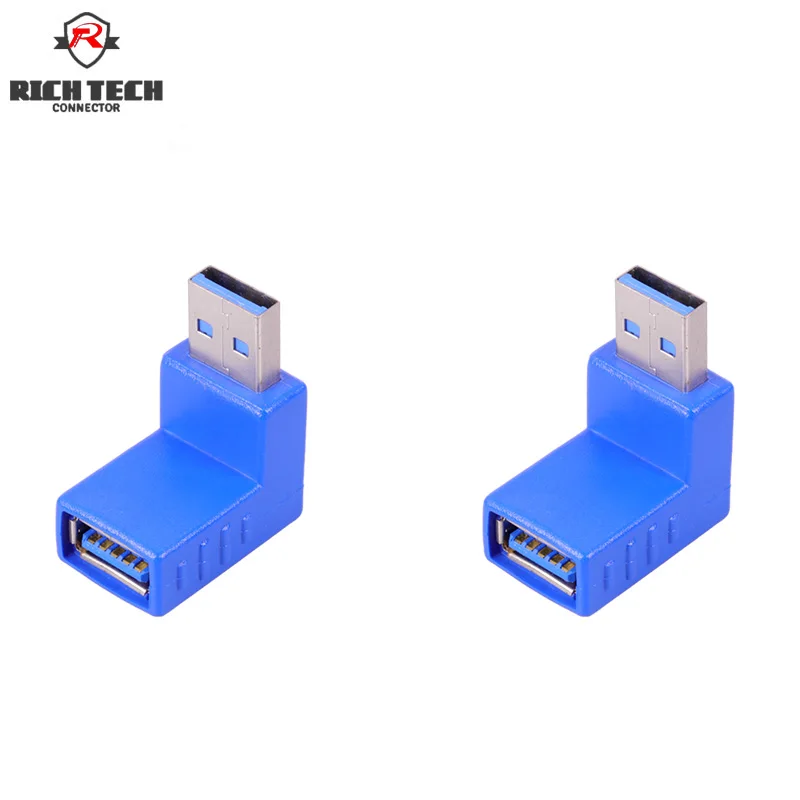 

USB 3.0 blue color Elbow connector right angle 3.0 USB adapter male plug to female jack