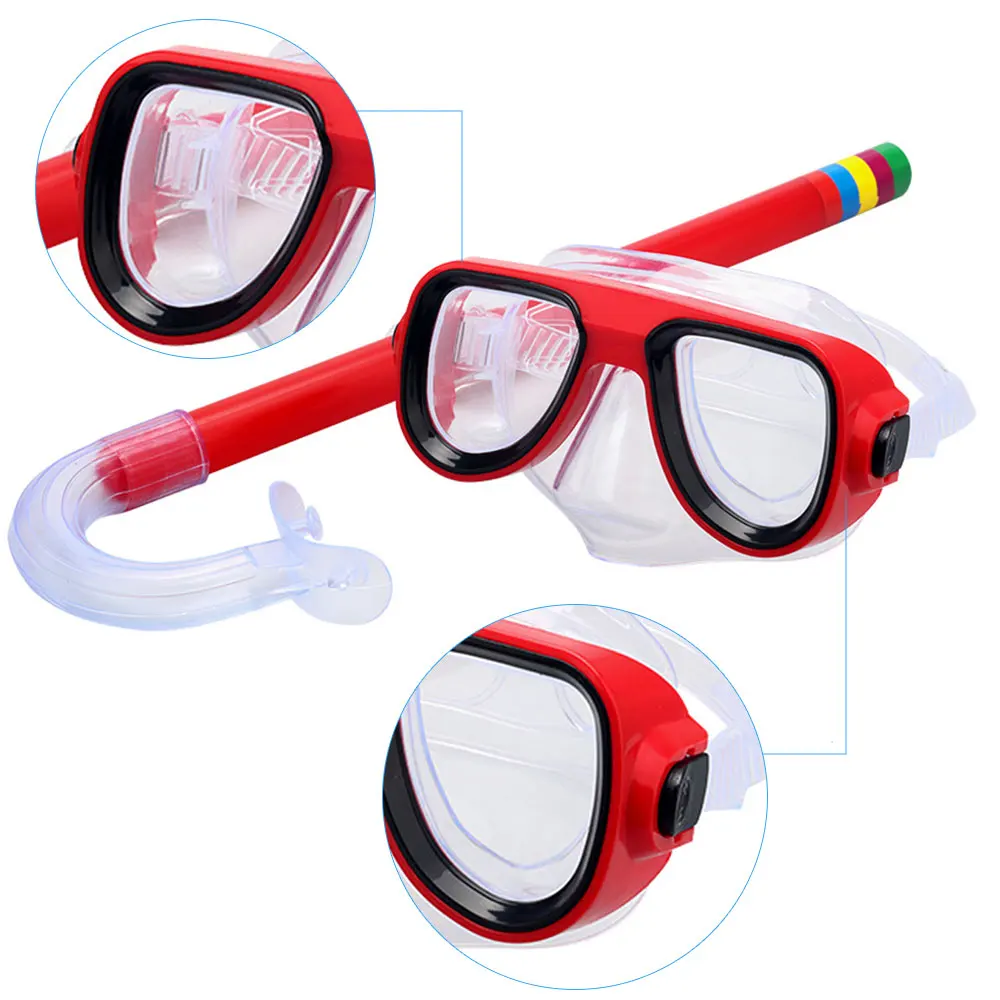 SKL Snorkel Set Swimming Snorkelling Mask with Anti-Fog Goggles Diving Swim Equipment for Boys and Girls Kids Diving Scuba Glass