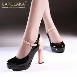 Lapolaka/Новое поступление, оптовая продажа, большие размеры 33-43, элегантные туфли-лодочки на платформе с ремешком и пряжкой, женская обувь