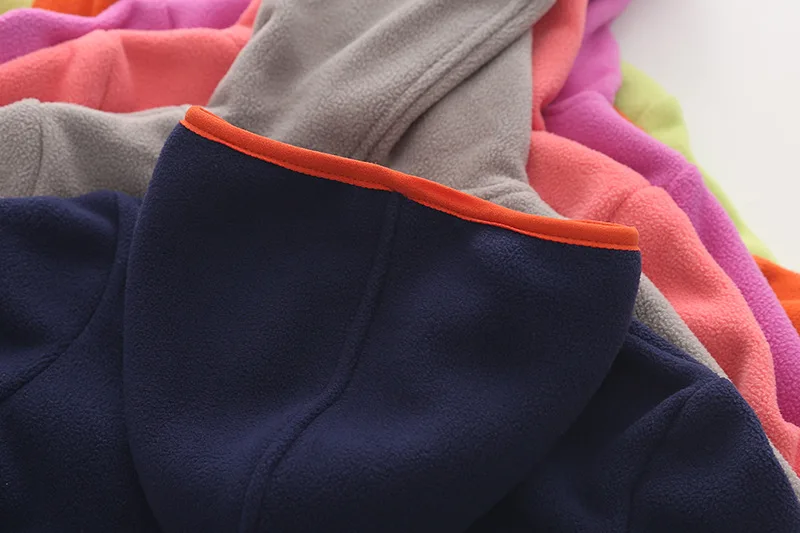 Г. Новые детские куртки с капюшоном однотонная Повседневная флисовая верхняя одежда на молнии для детей, пальто для маленьких мальчиков и девочек от 2 до 14 лет Clj280