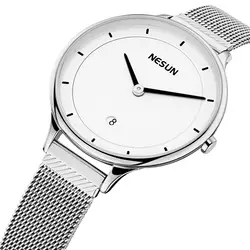 Nesun женские часы люксовый бренд Япония Citizen кварцевые MOVT жемчуг Relogio Feminino часы ультра-тонкий 7 мм наручные часы N8806-3