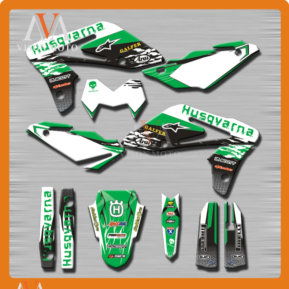

Customized Team Graphics & Backgrounds Decals 3M Stickers For HUSQVARNA SM610 SM 610 2005 2006 2007 2008 2009 2010