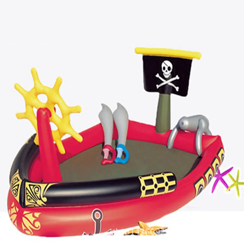  Summer Baby Fun Play Water Park Corsair Pools Spray Water inflatable Pirate Boat For Outdoor Garden