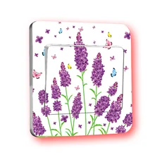 1 PCS Purple Lavender Switch Paste General Purpose Sticker Single-piece Switch Wall Sticker