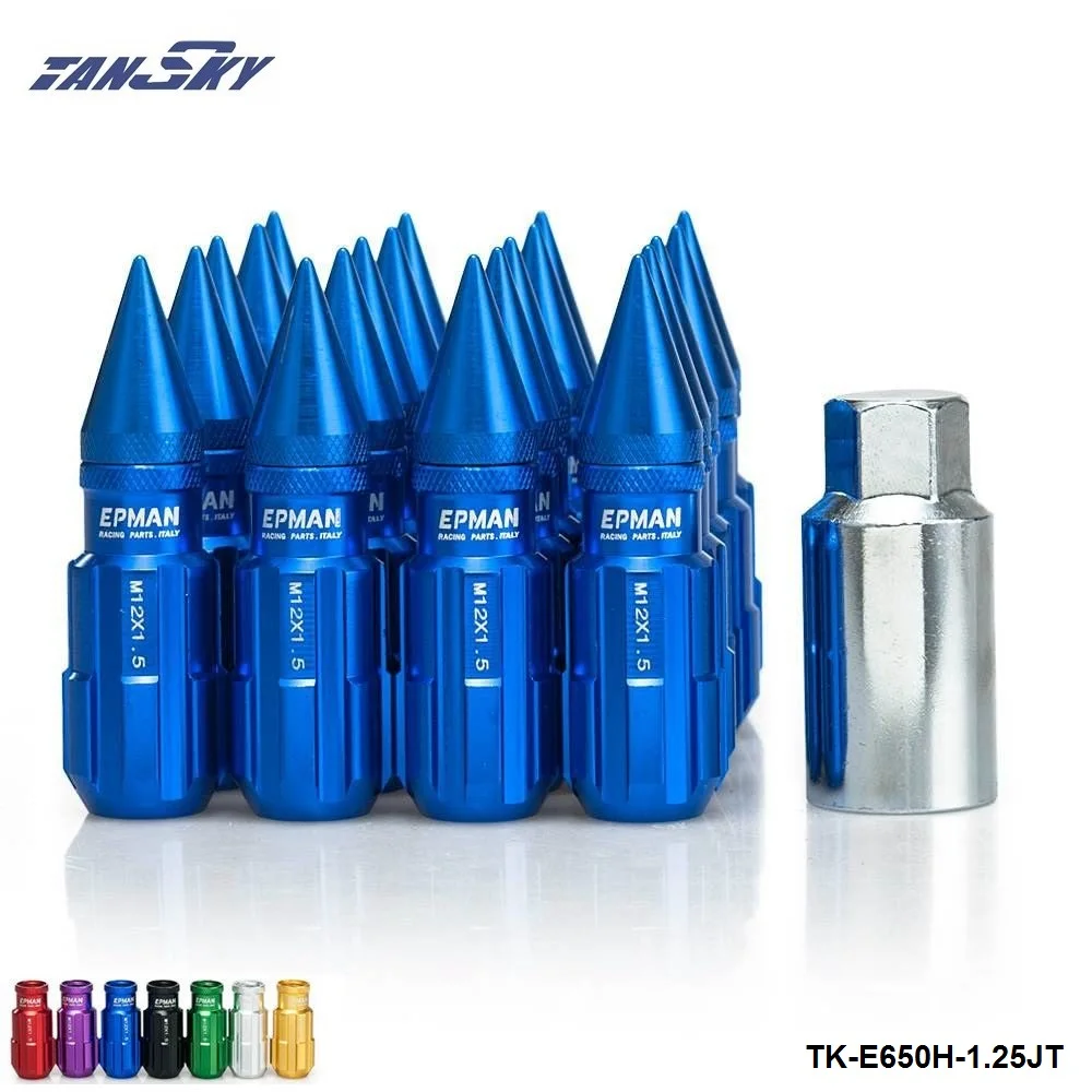 

jdm Racing Style Aluminum Lock Lug Nuts With Spikes 20Pcs W/Key 12x1.25 For Nissan Subaru Suzuki TK-E650H-1.25JT