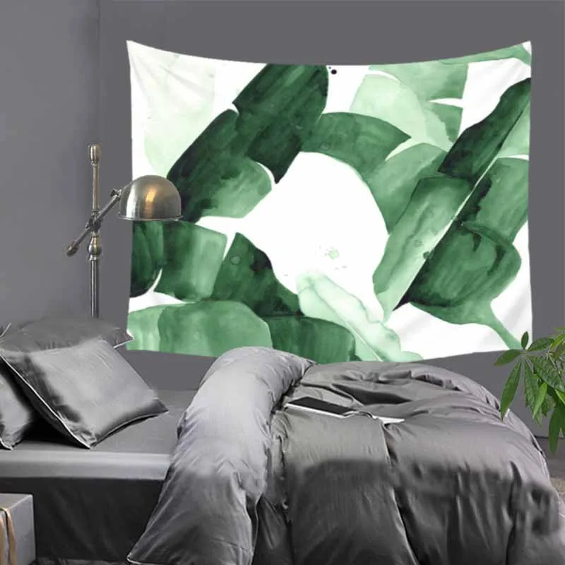 

Home Decor wall Tapestry Cactus 3D Printing Art Hanging Green Tapestry Banana leaves Indian Boho Wall Hippie Tapis Carpet Sheet