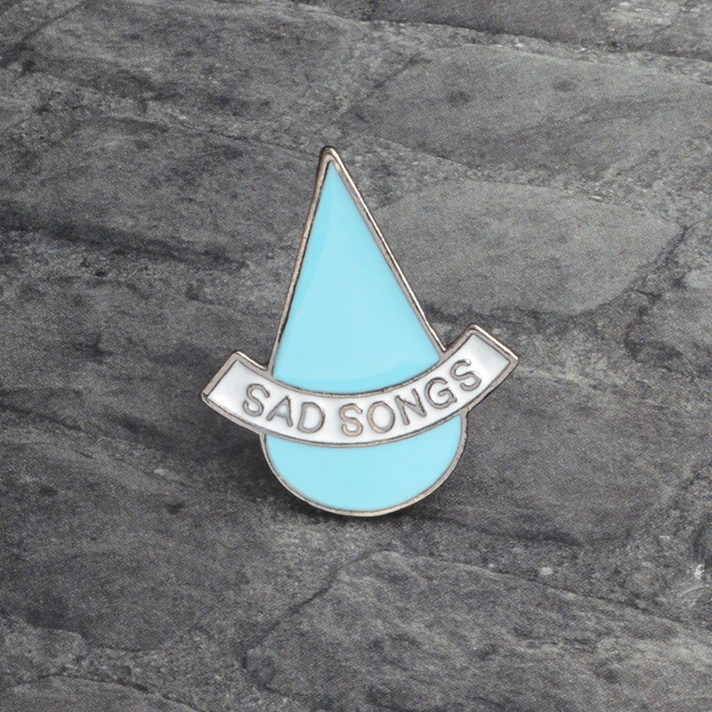 

Blue Tears Enamel Pin Badge Sad song Brooch pin Water drop Metal badge Brooches for Women Men Jeans Bag Accessories Jewelry Gift