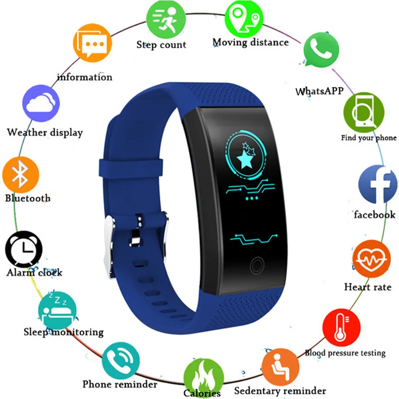 

OGEDA 2019 Smart Watch men women LED Fitness camera bluetooth Pedometer Heart Rate Monitor IP68 Waterproof sleep Tracker Alarm