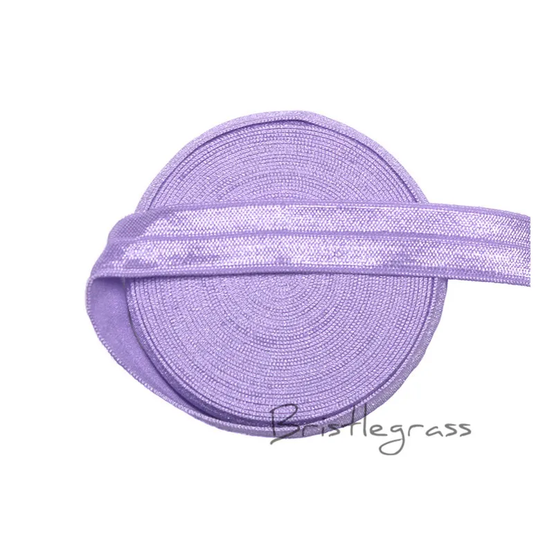 

BRISTLEGRASS 5 Yard 5/8" 1.5cm Light Orchid FOE Foldover Elastic Spandex Satin Kid Hairband Headband Lace Trim DIY Sewing Notion