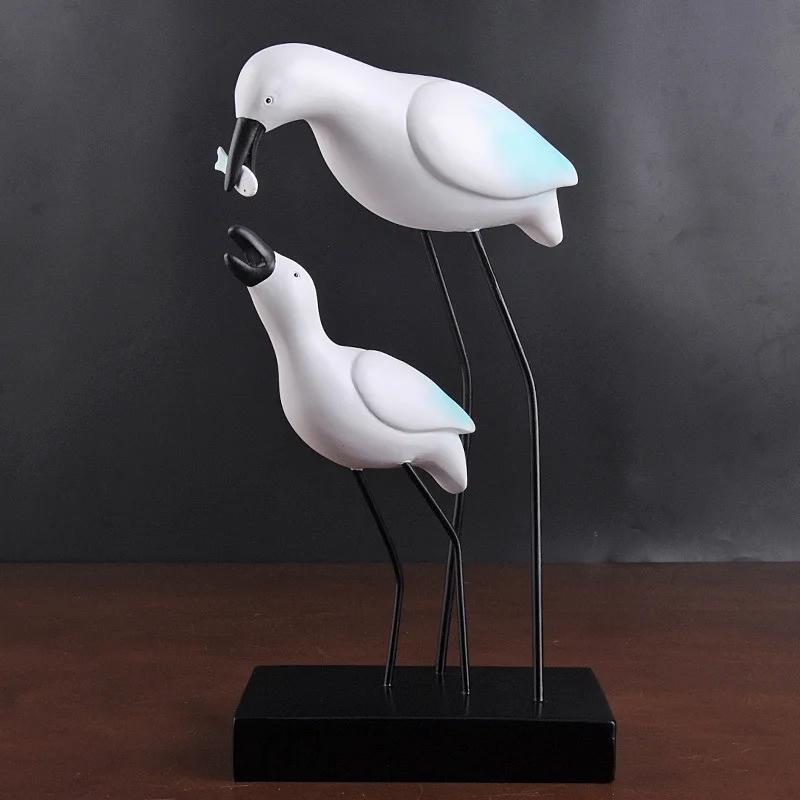 

Love Bird Decoration Crafts Europe Resin Red-crowned crane Home decoration accessories Creativity Animal Home decor Wedding gift