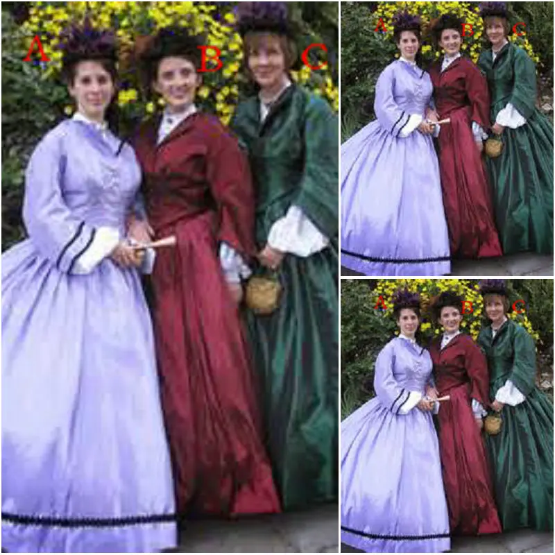 

On sale customer-made Vintage Costumes Victorian Dress 1860s Civil War Southern Belle Gown Marie Antoinette dresses US4-36 C-334