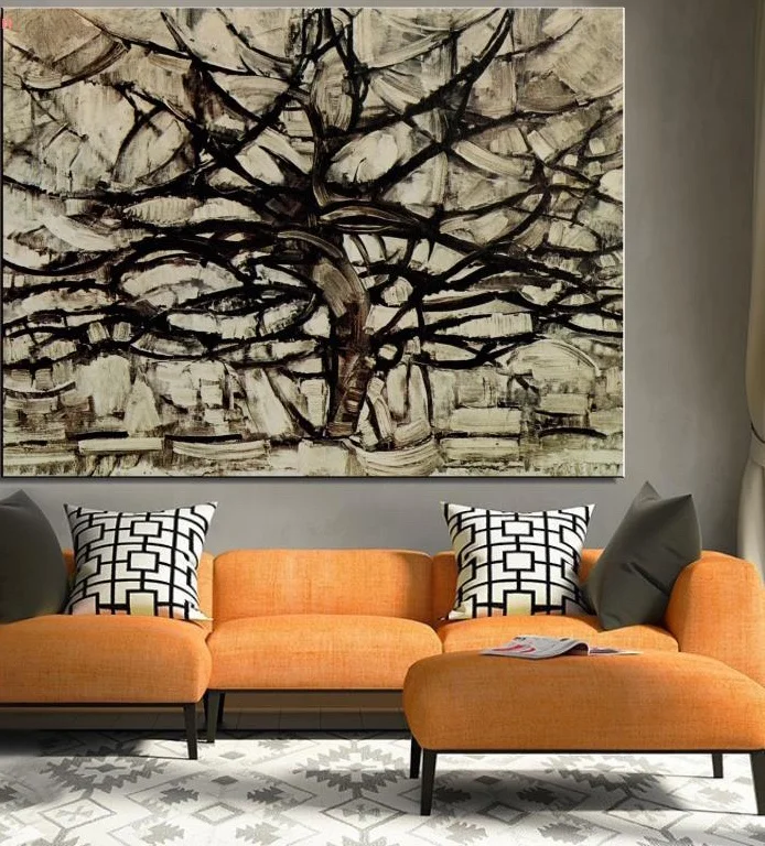 

Piet Cornelies Mondrian Still life Abstract handmade oil Painting on canvas art Unframed Canvas wax action handmade wall picture