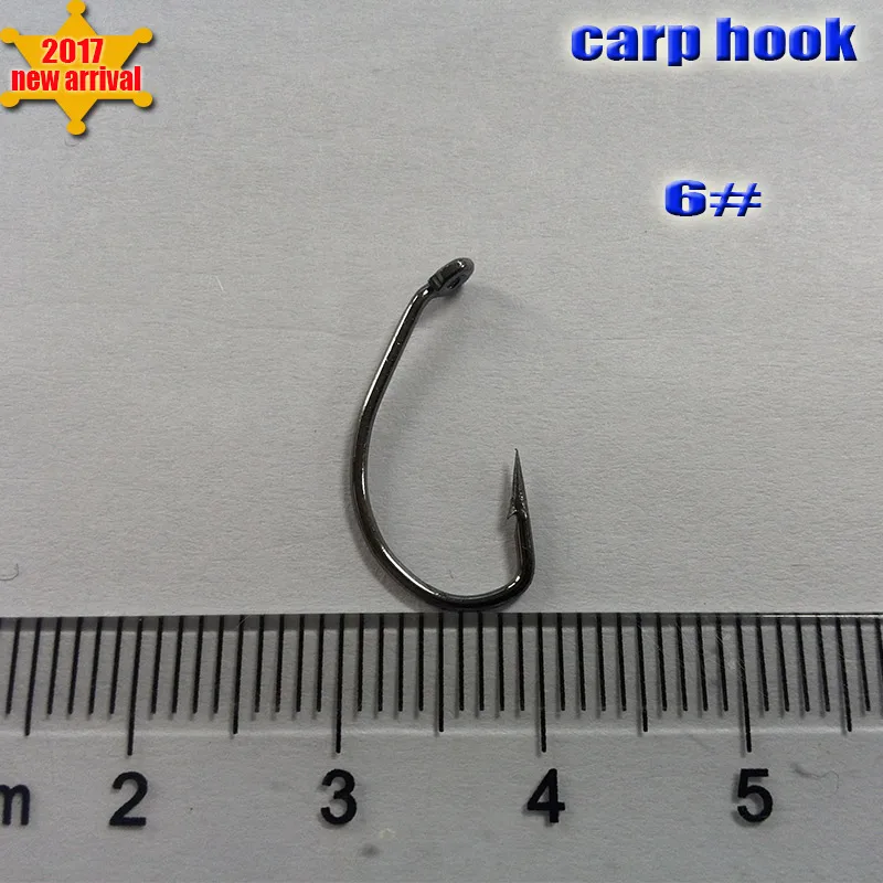 2017new Arrival Fishing Carp Hook Size 6 High Carbon Steel 100pcs/lot Pesca Strong Hook