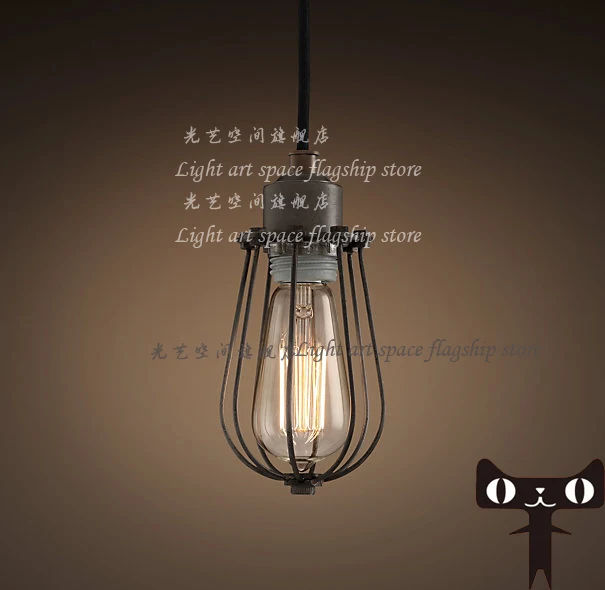 American loft pendant light small iron cages pendant light bulb iron lamps