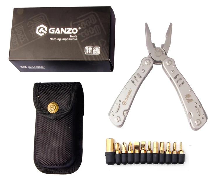 Ganzo G300 серия G301 многофункциональные плоскогубцы 26 инструментов в одной руке Набор инструментов Набор отверток портативный складной нож нержавеющие плоскогубцы