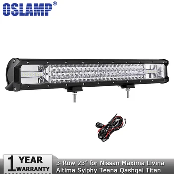 

Oslamp 23inch 324W 3-Row LED Light Bar Offroad Spot Flood Led Work Light Bar 12v 24v for Nissan Maxima Sylphy Livina Titan Teana
