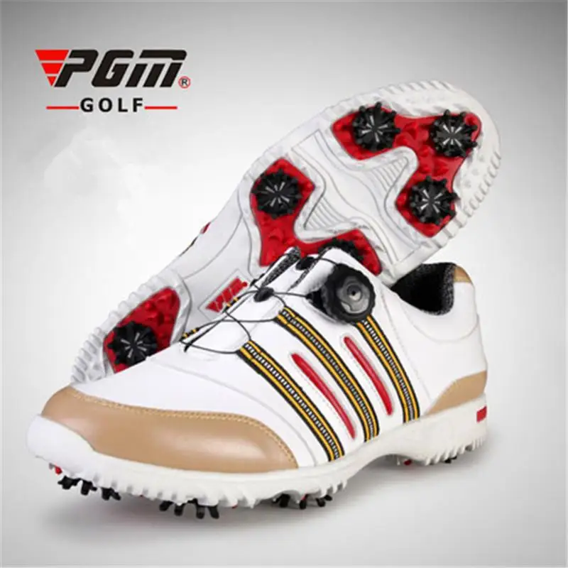 Sapatos de Golfe Não-escorregar ao ar Livre dos Homens Tênis com Cadarço de Rotação Automática do Dispositivo Pgm de Golfe à Prova Nova Patente Água Cor d’ 2