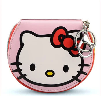 

(5 Pcs/Lot) Cartoon Pu Leather Women Bag Zipper Multifunctional Organizer Storage Bag With Key Ring