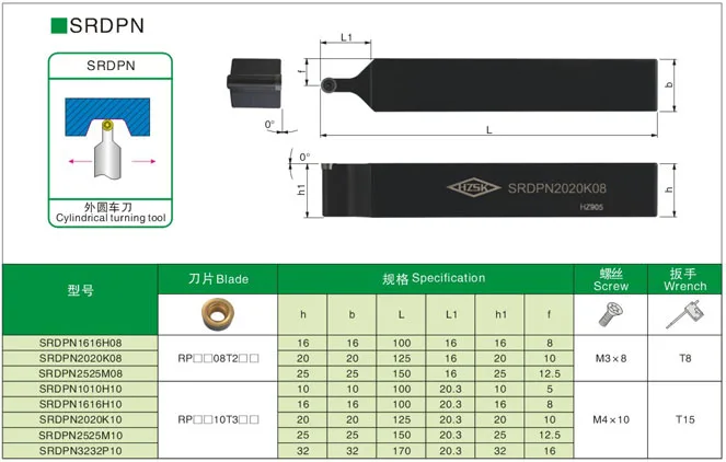 SRDPN 1010H10/1212H10 токарные инструменты с ЧПУ винтовое крепление внешний токарный держатель использовать RPMT RDMT RPGT 10T3/08T2