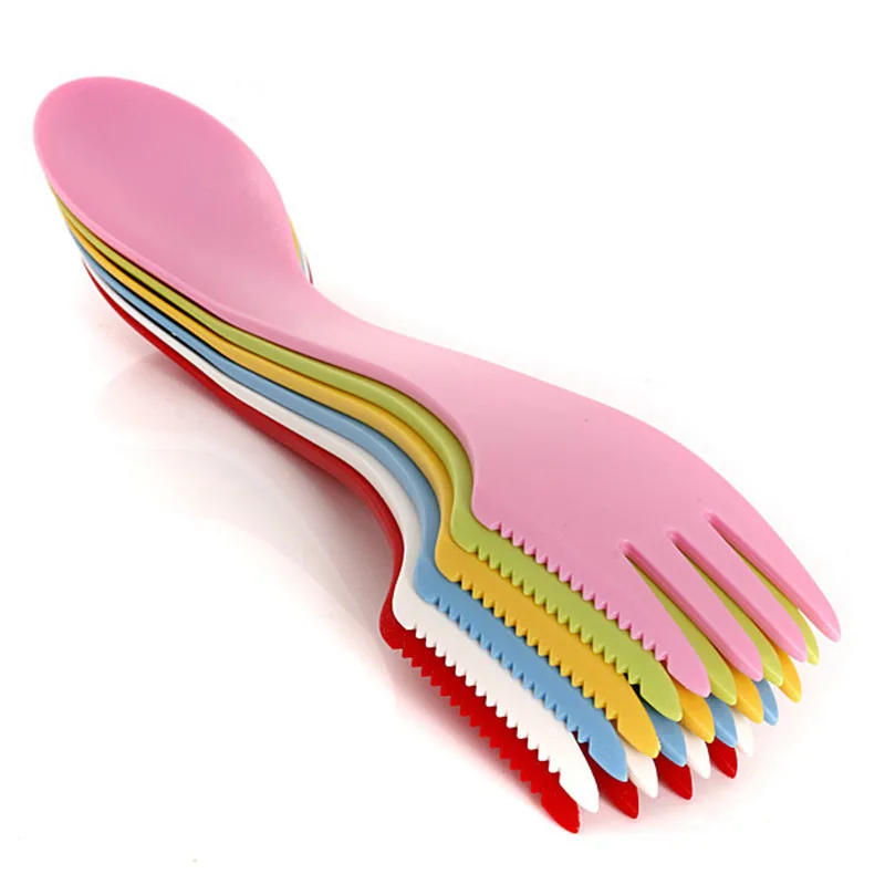 2pcs Heat Resistant Plastic Outdoor Travel Picnic Spoon Fork Knife