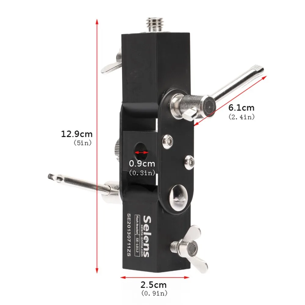 Selens SE-L012 Flash Shoe bracket Speedlite Umbrella Holder Light Stand screw mount L Bracket Fotog