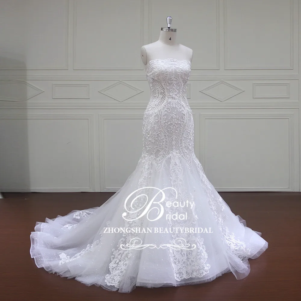 Роскошное Свадебное платье русалки суд Поезд Кружева настроить красивые свадебные Платья Vestidos De Noiva Китай высокого класса XF16021