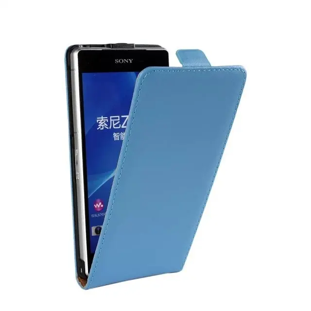 ICover бизнес чехол для Sony Xperia Z1 L39h C6903 Z2 Z3 Чехол Флип Натуральная кожа Coque сумка - Цвет: Blue