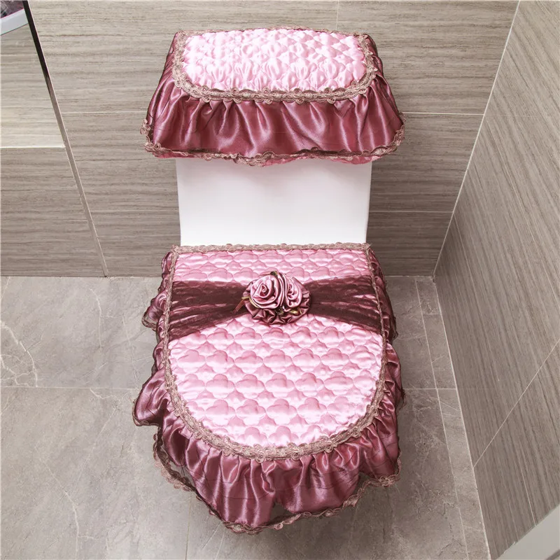 

3PCS/Set Hot Sale cloth Toilet Seat Cover U-shaped Overcoat Home Decor Bathroom Toilet Mats Bathroom Decoration