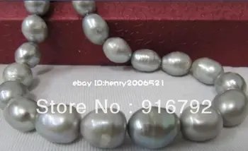 

free P&P >>>>>beauty huge big grey southsea Baroque pearl necklace &aa **A good women wedding Noble style