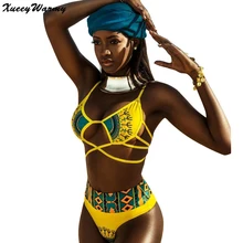 Африканский принт цельный купальник купальник женский купальный костюм сексуальные купальники с высоким вырезом купальник пляжная одежда боди Монокини