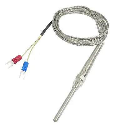 

E Type 50x5mm 800C Thermocouple Temperature Sensor Probe Cable 3.3ft 2 Meters