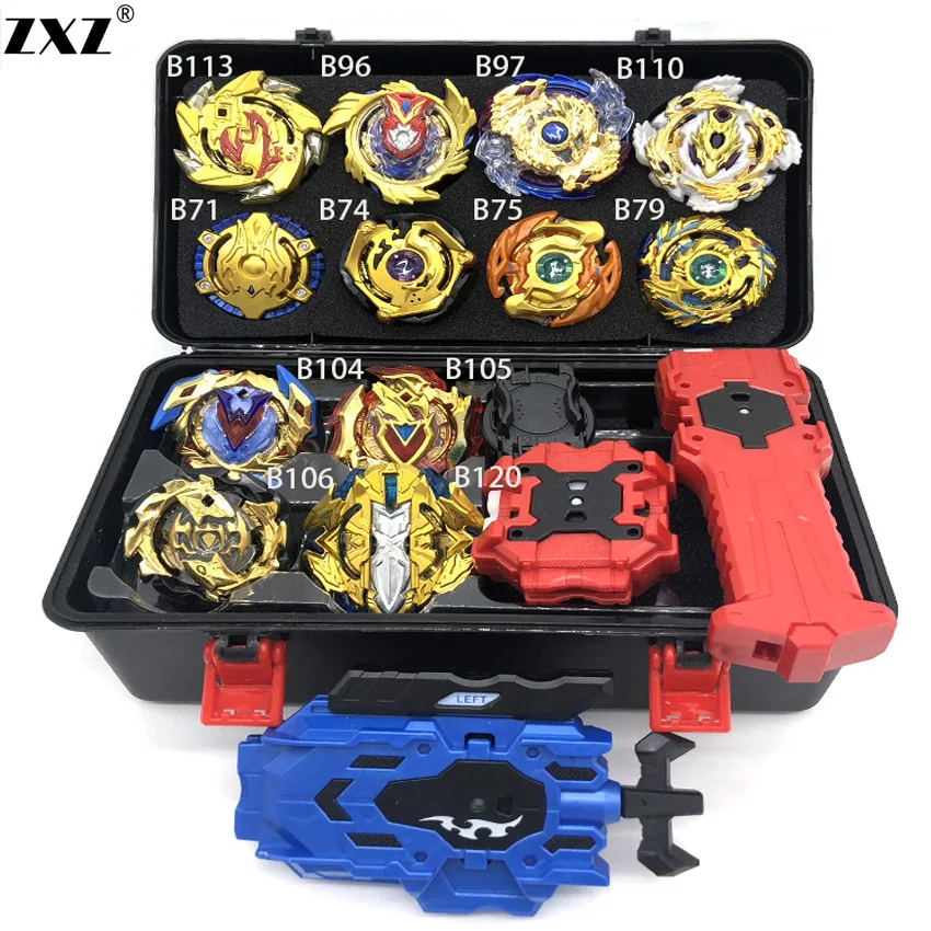 1 комплект 7 стиль Beyblade взрыв B127 B128 Металл Fusion 4D с Beyblade 4 Launcher взрыв Прядильный механизм Рождественский подарок для детей игрушки